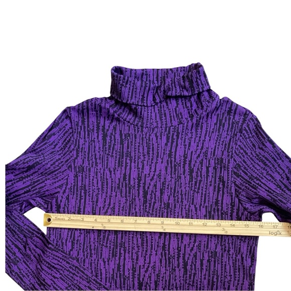 Athleta Long Sleeve Turtleneck Top – Purple/Black – Size Medium - Picture 3 of 5